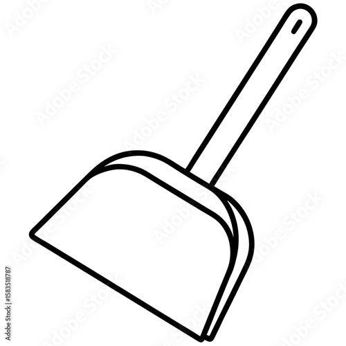 Dustpan line art vector