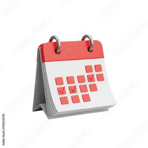 Mark the Date A Rendered Calendar Illustration for Scheduling and Planning 