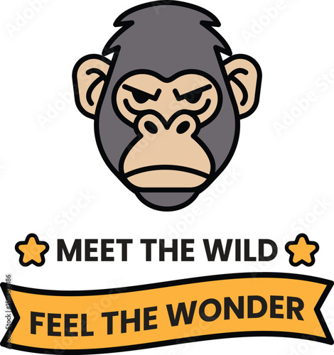 A cartoon of a gorilla with a frowning face