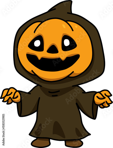 Chibi Pumpkin Head Halloween Costume