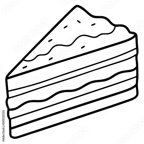 Dobos Torte line art vector