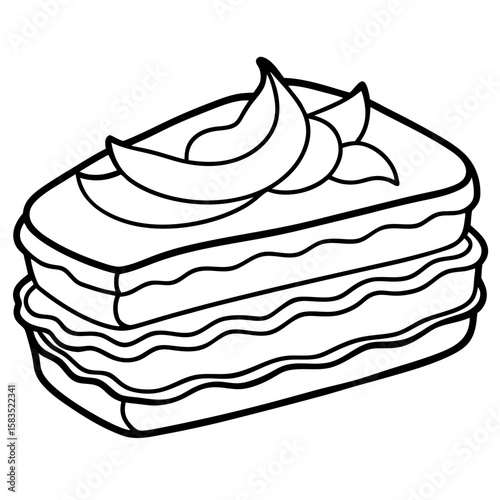 Dobos Torte line art vector