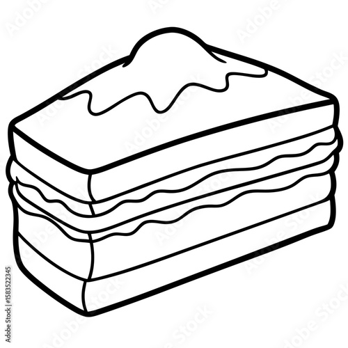 Dobos Torte line art vector