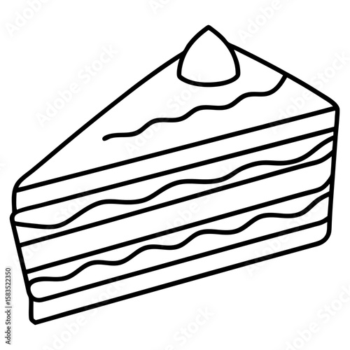 Dobos Torte line art vector