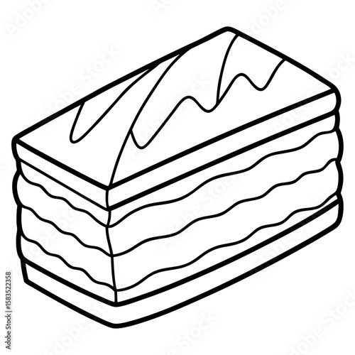 Dobos Torte line art vector