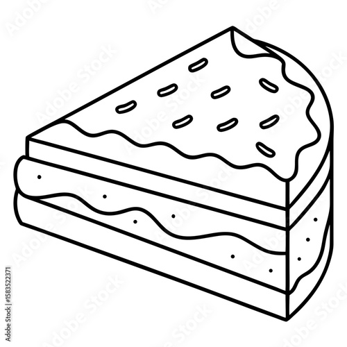 Dobos Torte line art vector