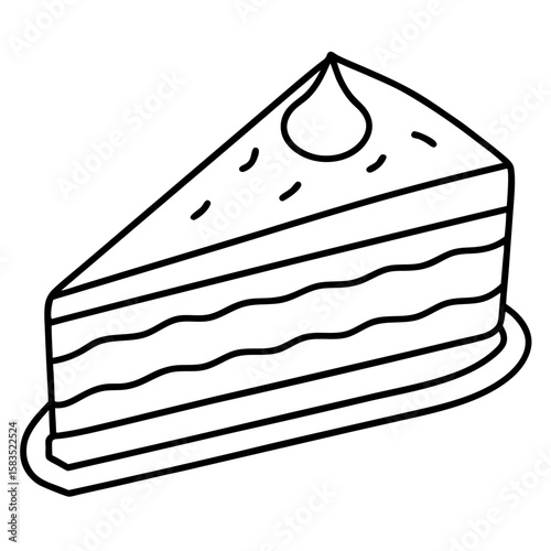 Dobos Torte line art vector