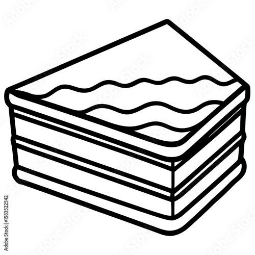 Dobos Torte line art vector