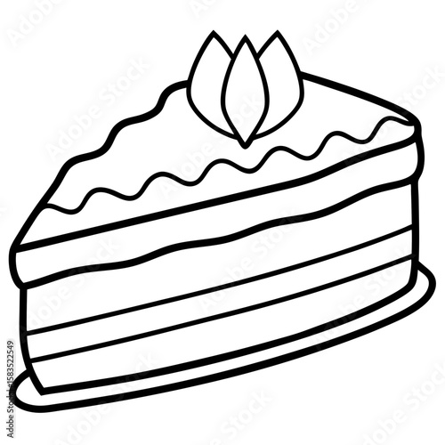 Dobos Torte line art vector