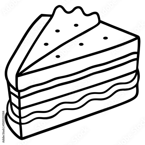 Dobos Torte line art vector