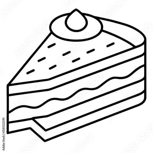 Dobos Torte line art vector