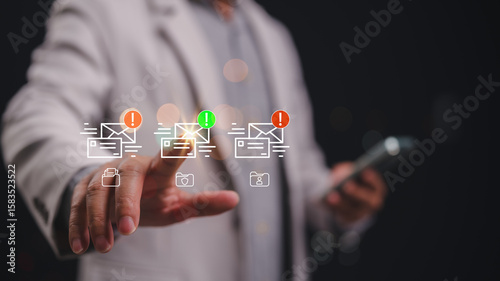 Optimize Email Marketing Person Reaching For Digital Communication Icons, Boosting Click-Through Rates With Responsive Visual Asset Enhances Your Technology Strategy