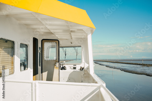 View from ship bridge on north sea