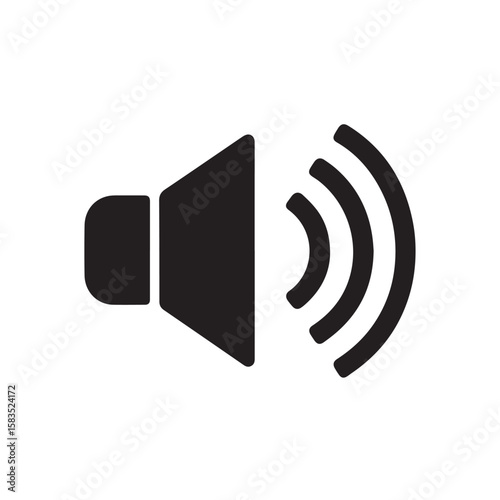 Simple Audio Icon Speaker Symbol for Sound and Notification Alerts - Vector Graphic Perfect for Minimalist Designs and User Interface Elements