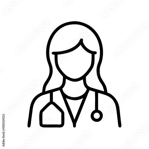 Female doctor icon with stethoscope