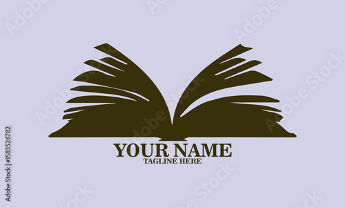 Book lover day vector illustration. open book drawing with book lovers day and logo design