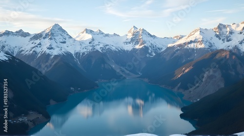 Wallpaper Mural Serene Lake and Snowcapped Mountain.

 Torontodigital.ca