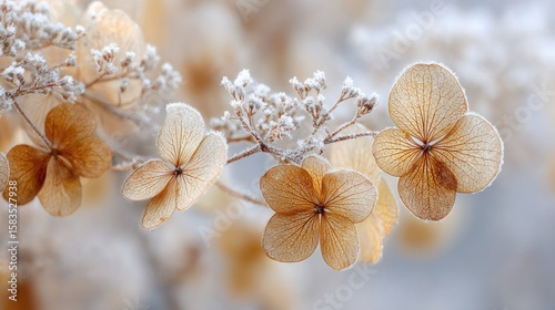 Close-up of frosted dried flowers.