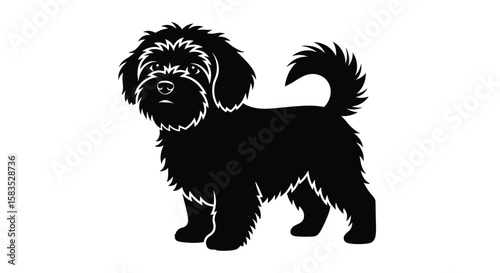 Adorable fluffy dog illustration for pet lovers and canine enthusiasts