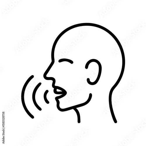 Icon of a person coughing on a transparent background