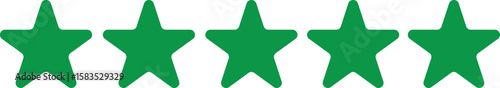 Five green stars in a row representing excellent customer satisfaction and high quality
