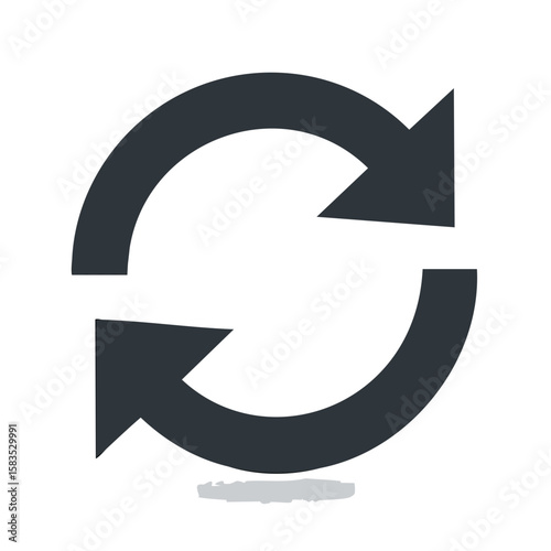 Free Download Circular Arrows Icon Symbolizing Refresh Reload Cycle and Repetition on Black Background - GFXLoad