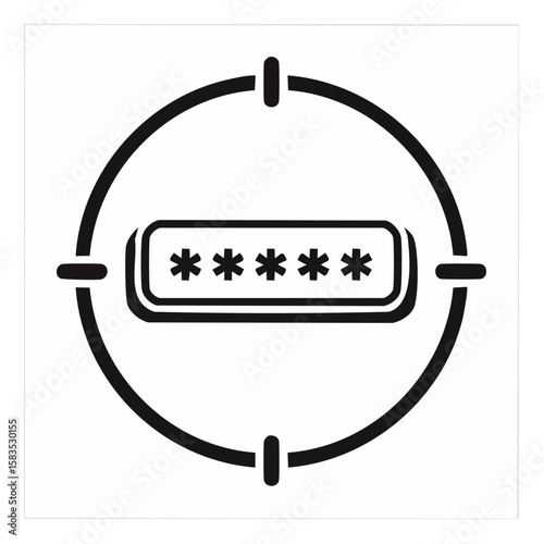 Encrypted Password Field Focus Screen Lock Protection Data Security Concept