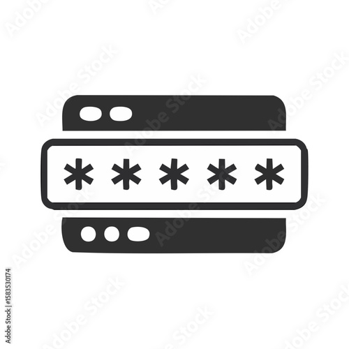 Website login with asterisks for secure password on a dark background access form