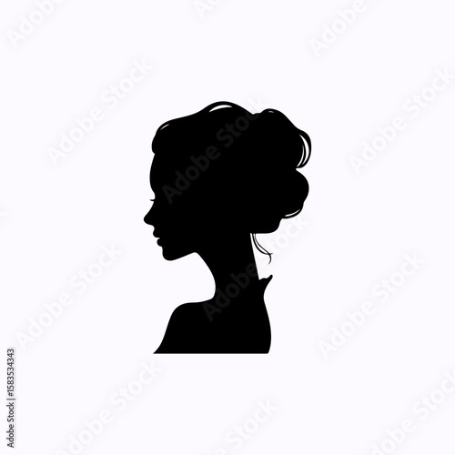 hairstyle women graphic black head art