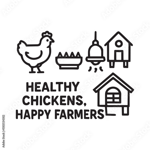 Broiler Chicken Icons – Healthy Chickens, Happy Farmers