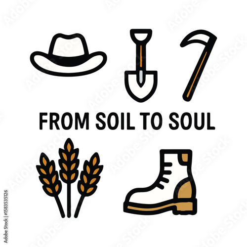 Farmer Icon Set – From Soil to Soul Vector