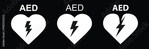 Sign indicating portable AED equipment
