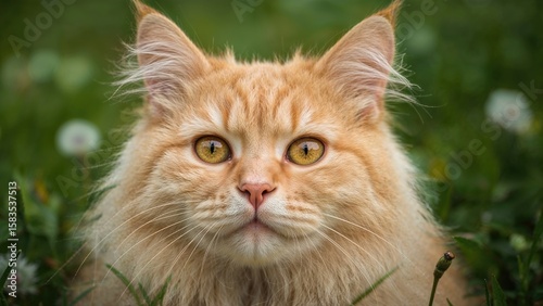 Zoomed-in picture of a yellow cat