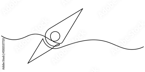 Continuous one line drawing of compass. Single line drawing illustration of navigate. Compass concept vector art. line art style vector illustration. One line Compass vector background