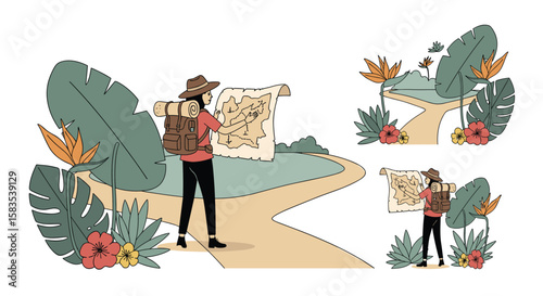 A guide navigating the path forward with a detailed map expedition