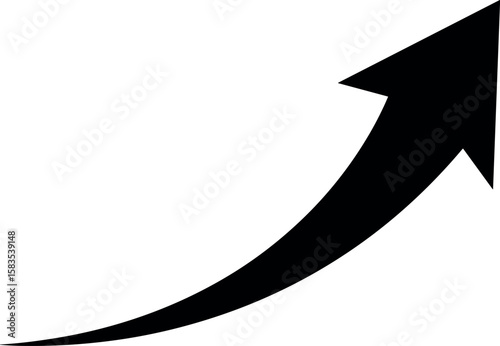black curved arrow graph png file type for your apps, website, web, UI, logo, designs