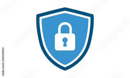 Secure internet icon. Protective shield sign digital security with the image of a padlock. Symbol security protection web. Vector illustration.