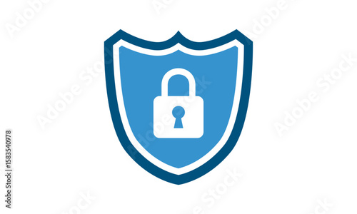 Secure internet icon. Protective shield sign digital security with the image of a padlock. Symbol security protection web. Vector illustration.