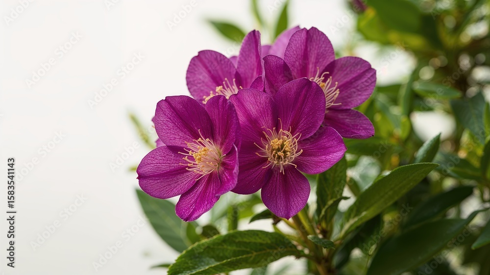 Fototapeta premium Charming mauve flowers in the green space