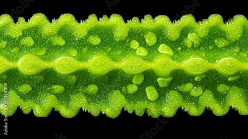 zoom of a cactus leaf with spiny edges, waxy surface, and desert-adapted structure cactus leaf close-up, spiny edge detail, waxy desert plant, succulent leaf texture, drought adaptation illustration, 