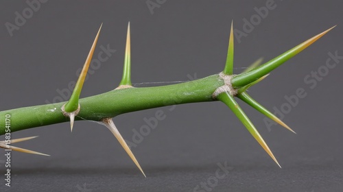 zoom of a cactus leaf with spiny edges, waxy surface, and desert-adapted structure cactus leaf close-up, spiny edge detail, waxy desert plant, succulent leaf texture, drought adaptation illustration, 