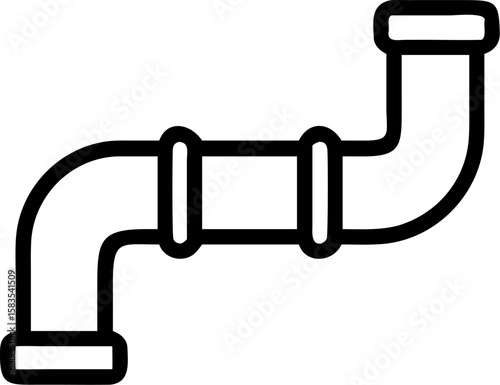 plumbing pipe variant outline icon on white or transparent background. plumbing tools. Printable sticker.