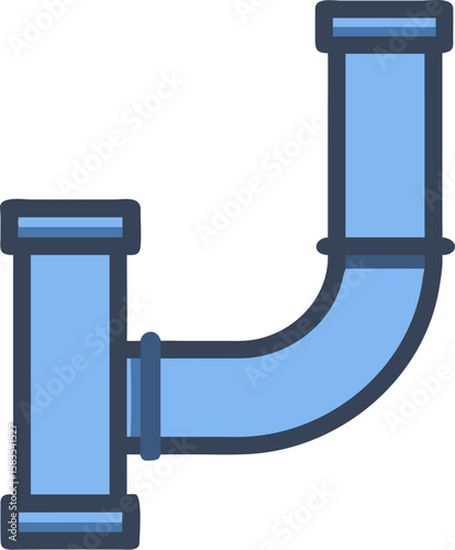 plumbing pipe variant icon on white or transparent background. plumbing tools. Printable sticker.