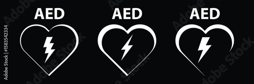 Sign indicating portable AED equipment