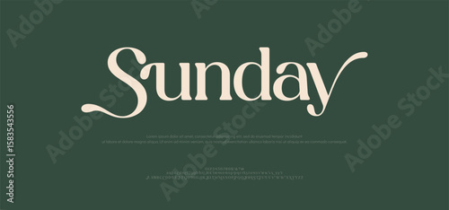 Sunday Modern beauty fashion elegant minimalist serif italic fonts decorative wedding vintage retro logos. Minimal luxury font alphabet logo. Vector illustration