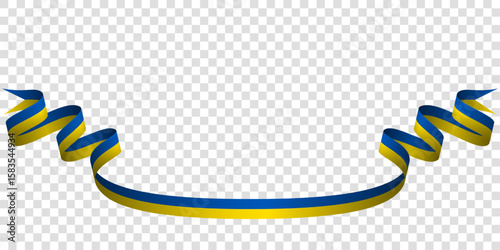 Transparent blue yellow ribbon. ukraine ribbon isolated design. template for ukraine national day