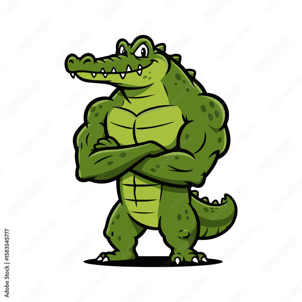 Fototapeta premium cartoon crocodile with a smile