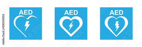 AED defibrillator icon for cardiac emergency