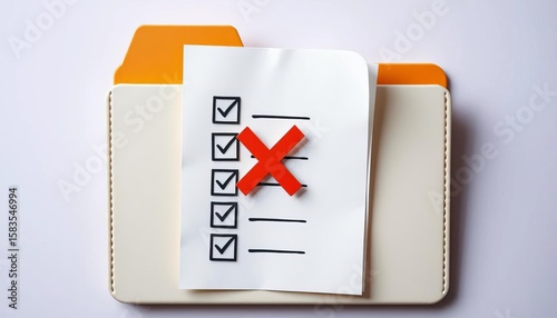 Document folder icon with incorrect checklist, showing X marks on paper sheet, document, system Free Download Document folder icon with incorrect checklist, showing X marks on paper sheet, document, system - GFXLoad