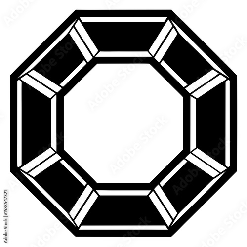 A futuristic rectangular frame with a geometric design in honeyed colors offers a modern and abstract visual element for your project, silhouette